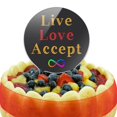 thumbnail image 5 of Acrylic Live Love Accept Autism Awareness Infinity Rainbow Cake Topper Party Decoration for Wedding Anniversary Birthday Graduation, 5 of 6