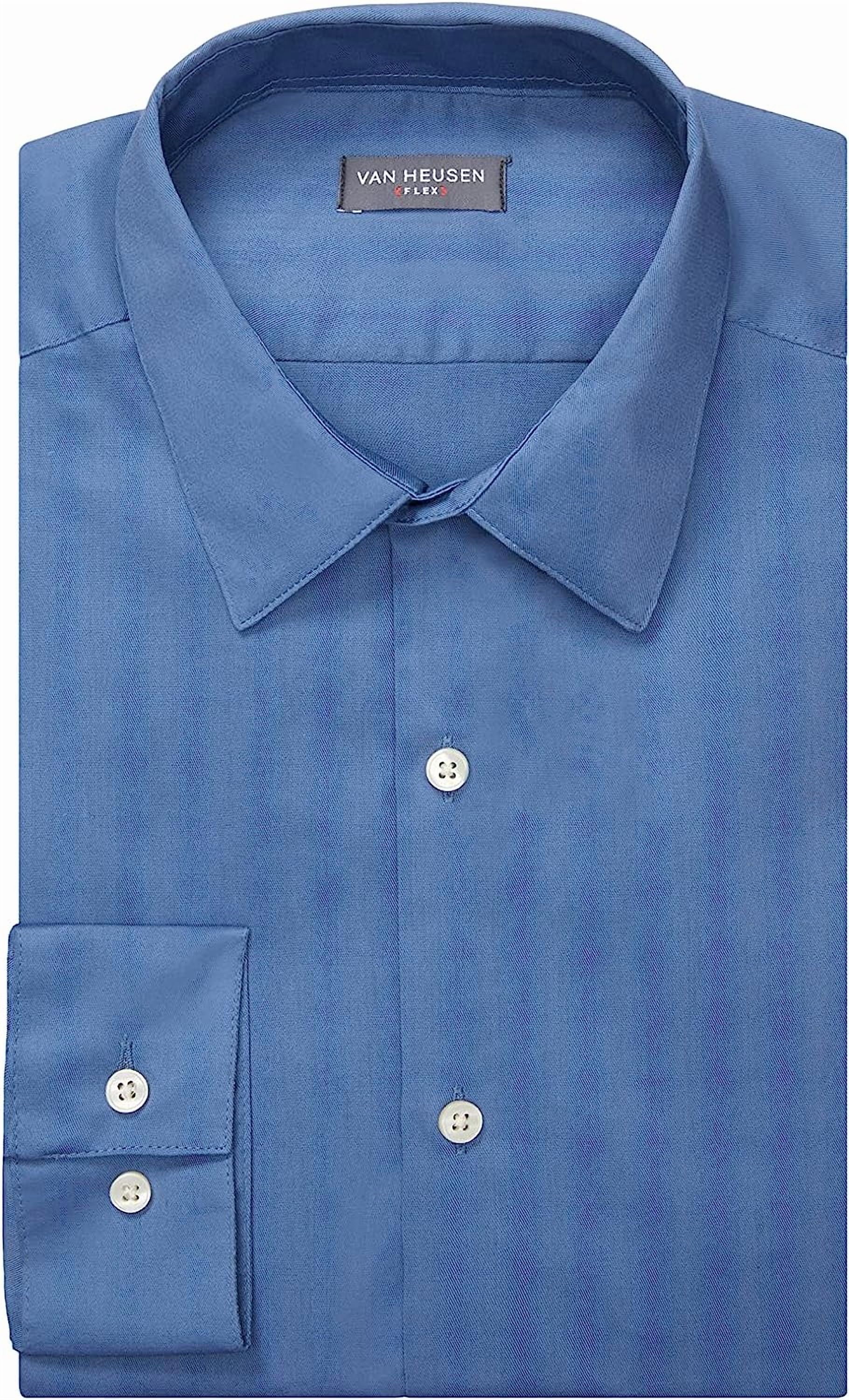 Van Heusen Herren Hemd Regular Fit Mit Flex-Kragen & Stretch – Faltenfrei, Langarm, Für Business