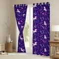 thumbnail image 3 of jejeloiu Kawaii Unicorn Blackout Curtains Set of 2 (52x84 Each),Cute Planet Stars Window Curtains,Purple Pink White Curtains and Drapes For Girls,Microfiber Bedroom Decor, 3 of 6