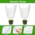 thumbnail image 7 of 3-Pack 25x32 Inch Winter Plant Covers with Drawstring, 2.25 oz Frost Protection Cloth for Outdoor Potted Plants, Shrubs, Trees, and Garden Winterizing Jacket Covers, 7 of 7