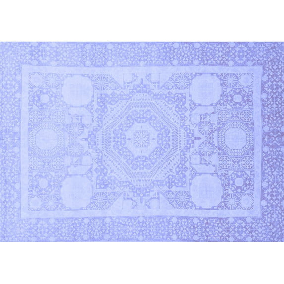 Ahgly Company Machine Washable Indoor Rectangle Abstract Blue Modern Area Rugs, 5' x 7'