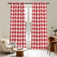 thumbnail image 7 of Tchckioa Red White Grid Blackout Curtains for Dorm Room,Privacy Protection Grommet Drapes,52x96 Inch,2 Panels, 7 of 7