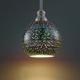thumbnail image 3 of 6.38 in. Fireworks Effect Art Glass Globe Pendant Shade for Mini Pendant Light Chandelier Ceiling Light Fixture(3-pack), 3 of 7