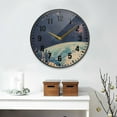 thumbnail image 2 of Yayeee Wall Clock Battery Operated 11.9" Silent Non-Ticking for Living Room, Blue Earth, 2 of 8