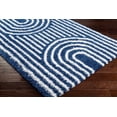 thumbnail image 3 of Hauteloom Noah Libe Living Room, Bedroom Soft Shag Striped Area Rug - High Shaggy Plush Pile - High Low - Boho Farmhouse - Gray, White, Blue - 5'3" x 7'3", 3 of 6