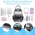thumbnail image 5 of Soda Candy Clear Backpack Heavy Duty Stadium Approved PVC School Transparent Backpacks, Black, 5 of 10