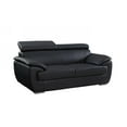thumbnail image 1 of 32" to 38" Captivating Black Leather Loveseat, 1 of 1