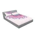thumbnail image 2 of Ambesonne Mandala Fitted Sheet & Pillow Sham Set, Ornamental, Queen, Pale Pink Purple, 2 of 2