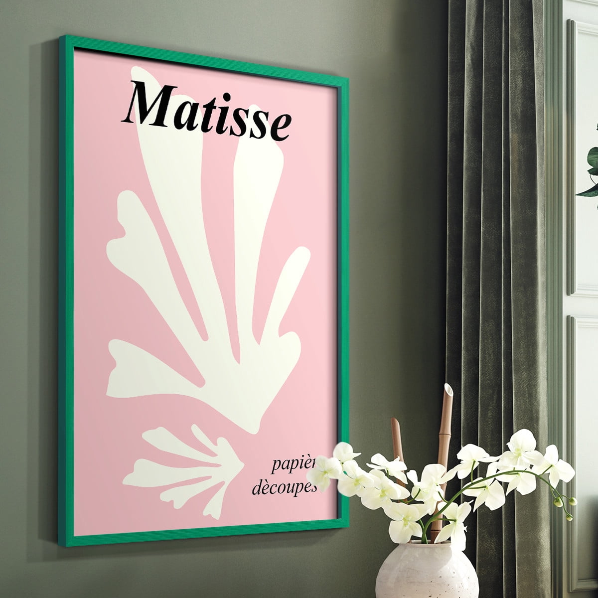 Matisse CCCLVI in Green Solid Wood 8 x 10 Framed Print