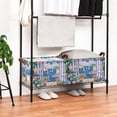 thumbnail image 3 of Yayeee Foldable Storage Basket for Shelves with Handles Set of 2 Waterproof Cloth Bins, Floral Window, 3 of 7