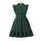 thumbnail image 3 of Odeerbi Niñas Verano Algodón Vestido Ruffle Tiered Sun Vestido Color Sólido Dulce Cuello Redondo Vestido Sin Mangas Tanque, 3 of 8
