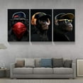 thumbnail image 4 of Hieng - 3 Piece Canvas Wall Art Listen to Music Gorilla Wall Decor for Living Room Bar Pub - Giclee Canvas Print Gallery (canvas only), 4 of 6