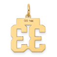 thumbnail image 3 of 14k Yellow Gold Polished Finish Small Size Number 33 Charm Pendant, 3 of 4