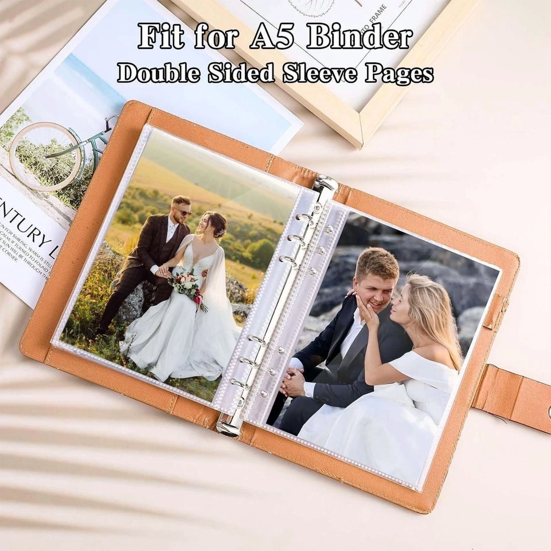 CRESTIN- 50 Pack 100 Pocket 5X7Â?Clear Page Protectors For A5 Binder 6 Ring Double-Sided