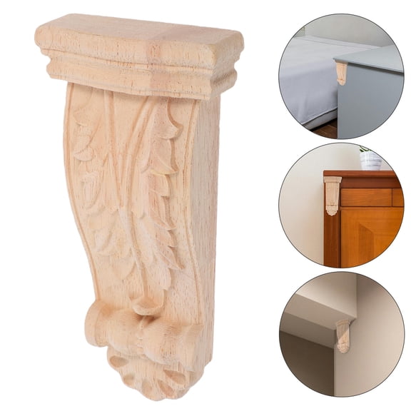 Raindrops Khaki Wood Corbel for Home Decoration, Easy to Install and Stain, Versatile Decorative for Home Improvement
