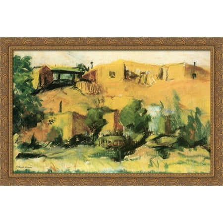 - Indian Village 40x26 Large Gold Ornate Wood Framed Canvas Art by Robert Henri