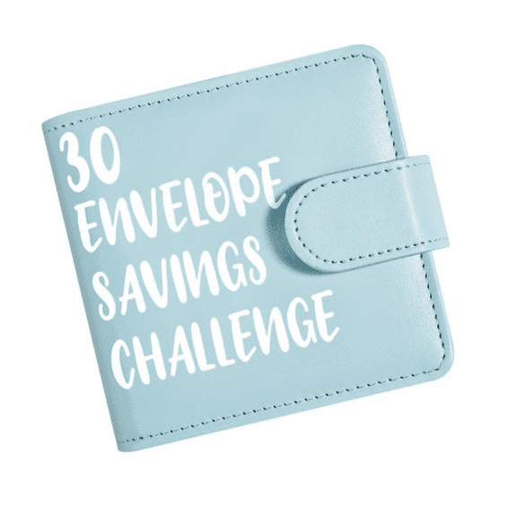 PU Leather Money Saving Challenge Book, Loose Leaf Binder with 30 Envelopes, Savings Tracker, Multiple Pockets