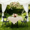 thumbnail image 3 of WASUHE 4PCS Folding Chairs with Enhanced Iron Frame, Outdoor Plastic Stackable Foldable Chairs for Outside, Indoor, Party, Wedding, Meeting Room, Patio, Garden, Weight Capacity 350 lbs, Black, 3 of 9