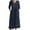 B, variant on Mchoice Cotton and Linen Dresses for Women 2024 Fashion Summer Fall V-neck 3/4 Sleeve Solid Color Pleated Maxi Dress
