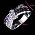 thumbnail image 3 of Electroplated Geometric Metal Ring with Amethyst Accents and Diamond Detailing Individually Packed Ring European American Fashion Jewelry, 3 of 3