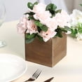 thumbnail image 2 of Efavormart Pack of 2 | 5" Natural Square Wood Planter Box Set With Removable Plastic Liners, 2 of 10