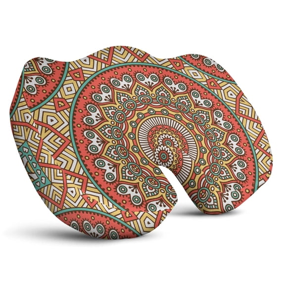 Premium Mandala Pattern Memory Foam Seat Cushion Ergonomic Chair Pad for Office Chair, Car, Airplane & Bleachers Sciatica, Tailbone Hip & Back Pain Relief - Chair Cushion for Long Office Workers.