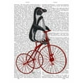 thumbnail image 2 of Fab Funky 20x24 Black Ornate Wood Framed with Double Matting Museum Art Print Titled - Penguin on Bicycle, 2 of 4