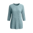 thumbnail image 5 of Knitted 3/4 Sleeve Tunic Tops For Women Crewneck Loose Fit Blouse Fall Casual Daily Lightweight Sweater With Pockets, 5 of 6