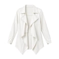 thumbnail image 5 of Xinoom Women Long Sleeve Lapel Waterfall Open Front Jacket, Asymmetric Draped Hem Lightweight Coat, Stitch Detail Casual Loose Fit For Daily Going‑Out Outerwear White,XXL, 5 of 6
