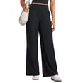 thumbnail image 2 of Women'S High Waist Comfortable Casual Sports Jogging Wide Leg Loose Pocket Pants Black XL, 2 of 7