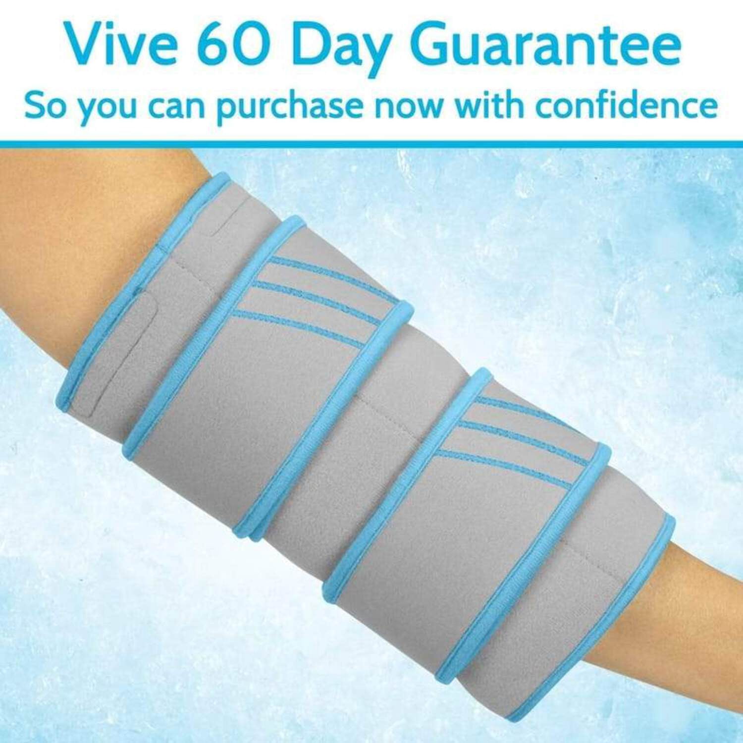 Vive Elbow Ice Pack Wrap – Reusable Hot & Cold Therapy with Compression for Pain Relief, Arthritis, Tendonitis, Sports Injuries – Adjustable for Men & Women