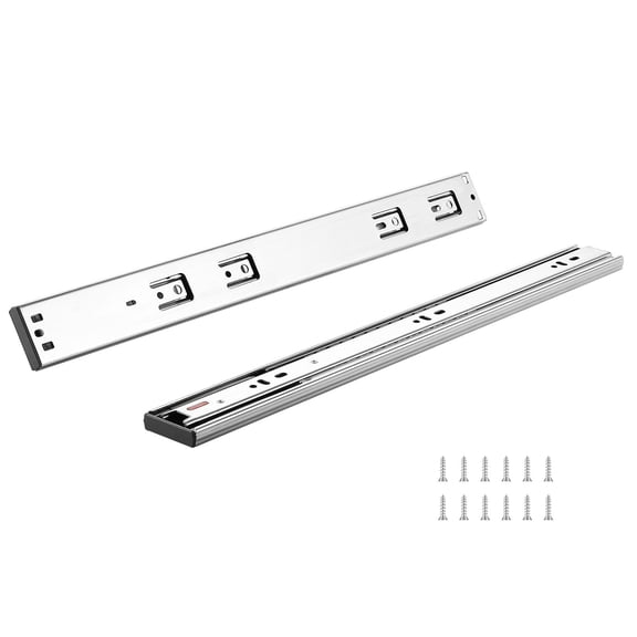 20 Inch Soft-Close Drawer Slides 6-Pack, Full Extension Ball Bearing Side Mount, 100 Lbs Load – Noiseless Cabinet Glides