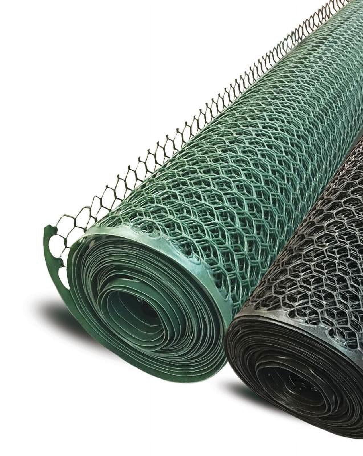 Boen - Plastic Hex Chicken Wire Mesh Temporary Fence Roll (4' x 50' - Green) - Plastic Fence Poultry Netting for Temporary or Semi Permanent Enclosures, Deer Netting Fence, Construction Fencing