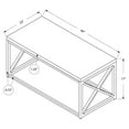 thumbnail image 3 of Monarch Dark Taupe Wood-Look Finish Chrome Metal Contemporary Style Coffee Table, 3 of 4