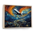 thumbnail image 2 of Designart "Plane Embarking on a Cosmic Sojourn" Transportation Floater Framed Wall Art Print, 2 of 7