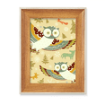 thumbnail image 1 of Lovely Birds Owls Floral Patterns Desktop Wooden Photo Frame Display Picture Art Painting Multiple Sets, 1 of 3
