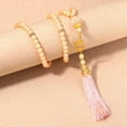 thumbnail image 3 of K-KED Fashion 925 Silver Glass Pearl Tassel Bead Necklace Christmas Necklace Jewelry-Green, 3 of 9