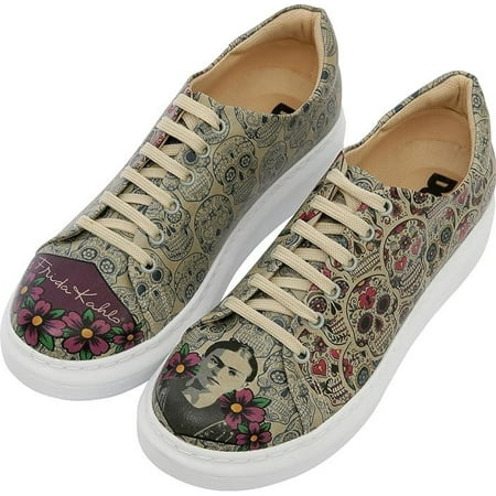 

DOGO Wedge Sneakers for Women - Handmade and Vegan Leather Platform Sneakers for Women Unique Chunky Sneakers Remembrance of Frida Kahlo Design Size 10