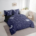 thumbnail image 3 of jejeloiu Horoscope Theme 7pcs Bedding Comforter Set,Constellation Print Queen Bedding Sets,Purple White Queen Sheet Sets For Kids,Luxury Bedroom Decor Reversible, 3 of 8