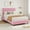 Pink-TWIN, variant on Gaderth King Bed Frame with Headboard, Velvet Upholstered Wingback Bedframe, Heavy-Duty Platform Bed Frame with Strong Wood Slats, No Box Spring Needed, Noise-Free