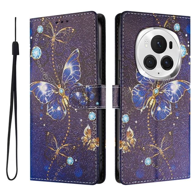 FOXDOCK Funda Tipo Cartera para Honor Magic 6 Pro con Soporte y Correa – Diseño de Patrones Lindos