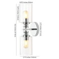 thumbnail image 6 of JONATHAN Y Jules Edison 16.5" Cylinder 2-Light Iron/Seeded Glass Farmhouse Contemporary LED Wall Sconce, Chrome, 6 of 8