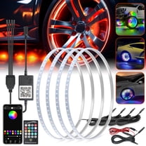 Elegant Choise 15'' LED Exterior Decorative Lights Fits Truck Car Rim RGB APP Bluetooth, Remote Control 4 Pack