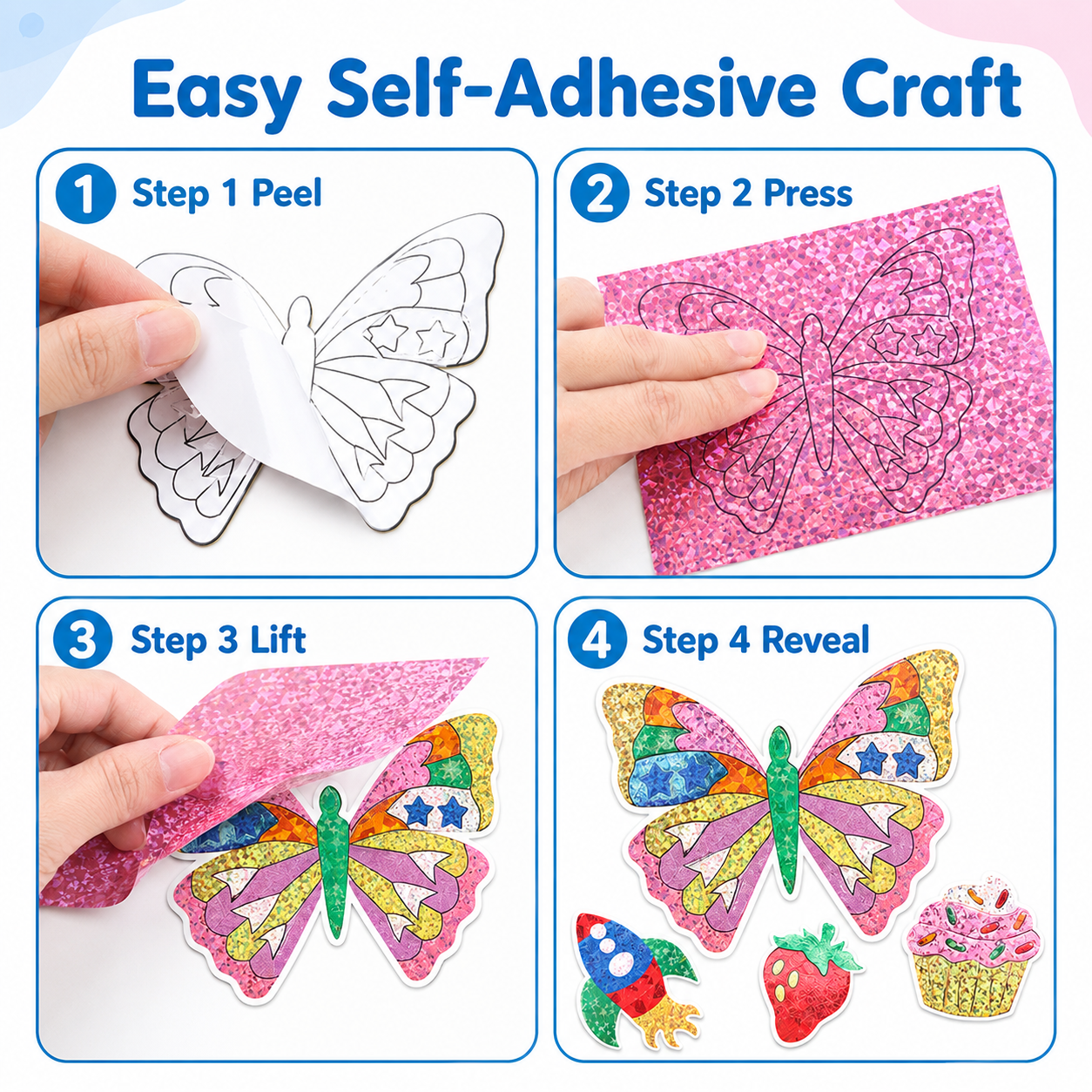 Foil Arts and Crafts, No Mess Art for Kids, Fun Craft Kits & Supplies, DIY Creative Activities, Travel Toys Gifts for Girls & Boys Ages 4 5 6 7 8 9+