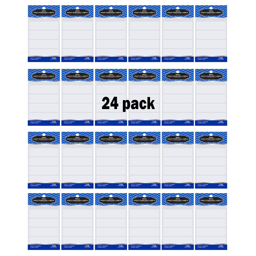 24PK Blank White Labels Price Stickers Self Adhesive Name Number Tags 768 Sheets