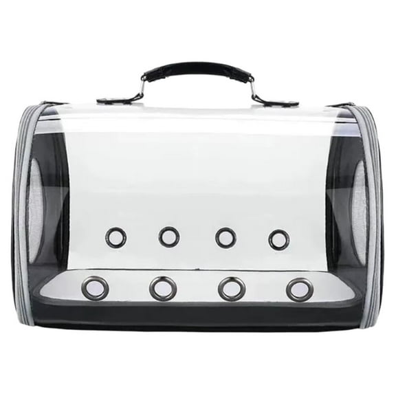 Pet Carrier with Shoulder Strap, Transparent Bag for Cat and Dog, Maximum Load Capacity 17lb, 17"x11"x9.4" Large Pet Carrier