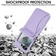 thumbnail image 2 of ELEHOLD  For Samsung Galaxy Z Flip 7 Case with Card Holder, Foldable Kickstand Slim TPU Shockproof Full Body Protection Cover with Tempered Glass Screen,Purple, 2 of 5