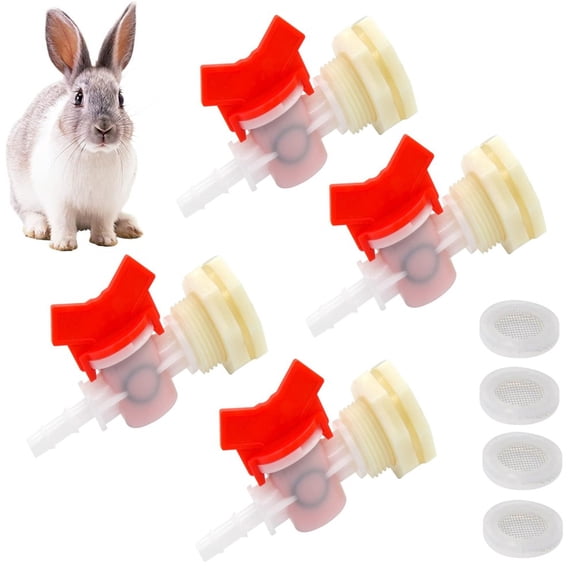 4 Pcs Rabbit Watering System Bucket Connector Kit Barb Fitting for 5/16" Hose