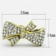 thumbnail image 2 of Luxe Jewelry Designs Women's Gold IP Knots and Bows Design Stainless Steel Ring with Crystals - Size, 2 of 4