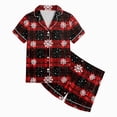 thumbnail image 5 of sdbrld Christmas Pjs for Kids Girls Pajamas Cute Short Sleeve Button Down Shirt and Shorts 2Pcs Matching Set Sizes 4-5 Years, 5 of 5